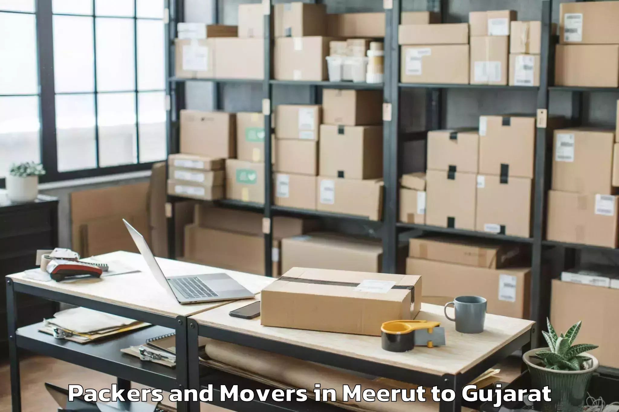 Affordable Meerut to Gadhada Packers And Movers